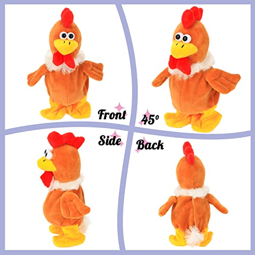Hopearl Sprechendes Huhn Wiederholt Gesagtes Laufend Küken Elektrisch Interaktiv Animiertes Spielzeug Sprechendes Plüschtier Geschenke für Kleinkinder Geburtstag, 23 cm