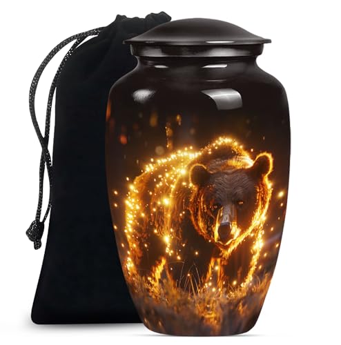 Image of Bear Urn - Cremation Urns for Men - Funeral Urns for Adult Ashes Women - Cremation Urns for Adult Ashes Men - Memorial Urn - Cremains Containers (10 inch Pack of 1)