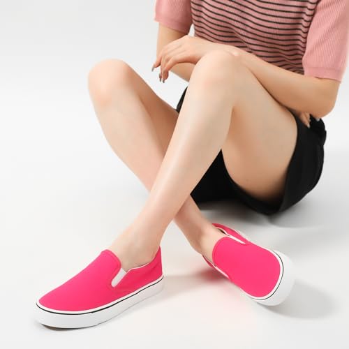 Image of Women's Canvas Slip On Sneakers Non Slip Loafers | low top non slip on walking breathable casual comfortable fashion tennis