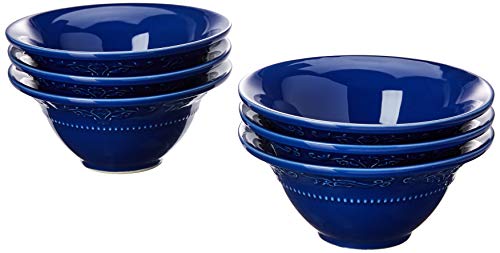 Porto Brasil Conjunto Com 6 Bowl Acanthus Azul Navy