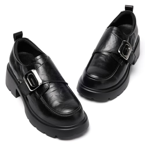 Image of Loafers for Women Platform Chunky Loafers Hook and Loop Casual Dressy Shoes