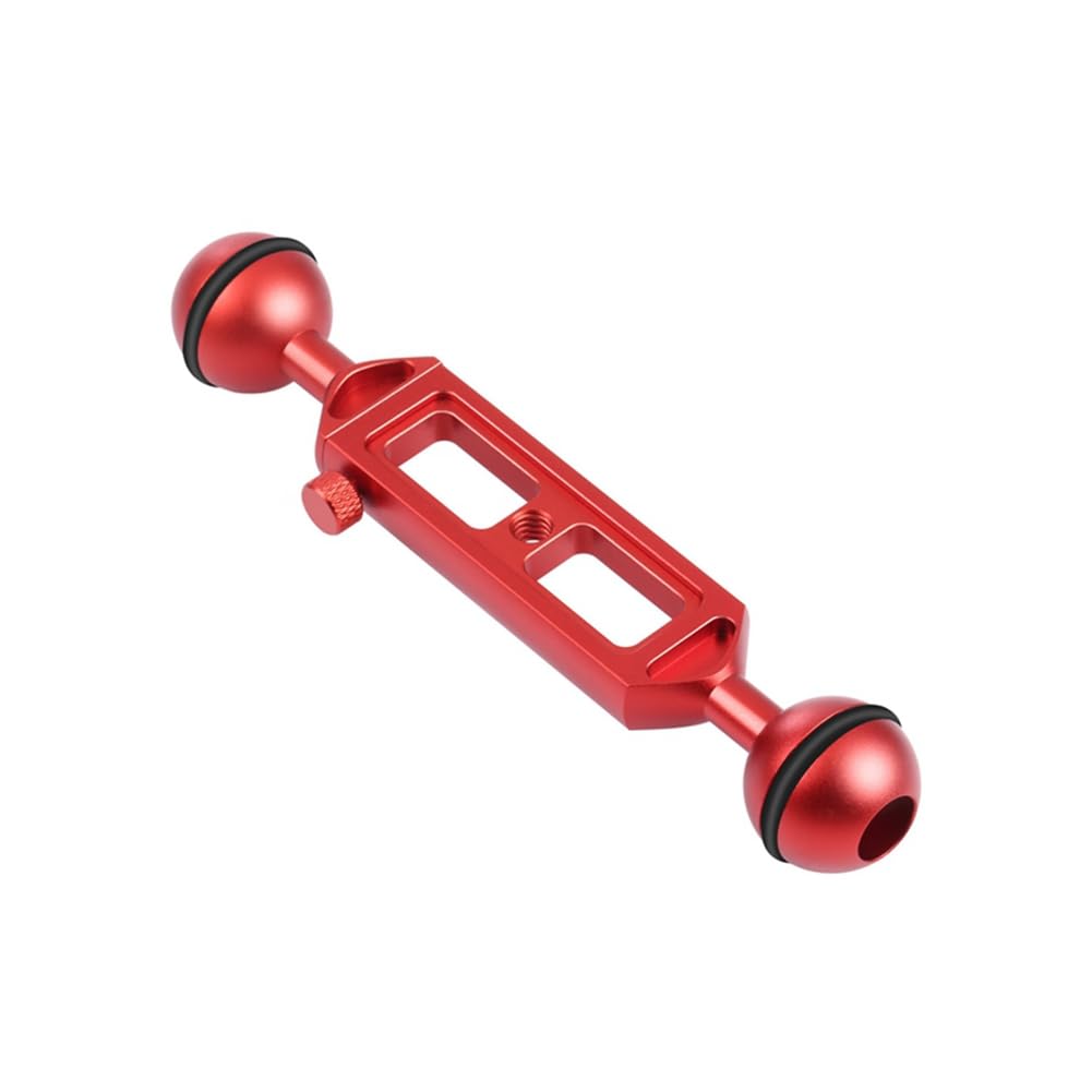 Support de de Bras Extensible 20 Cm de Longueur RéGlable avec Rotule 25 Mm de DiamèTre 1/4 Pouce Trou de Vis Support de PlongéE, Rouge