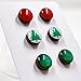Set of 3 Stud Earrings, Christmas 10 mm, Handmade, Stainless Steel Posts for Sensitive Ears (Red, Green, Christmas Tree)