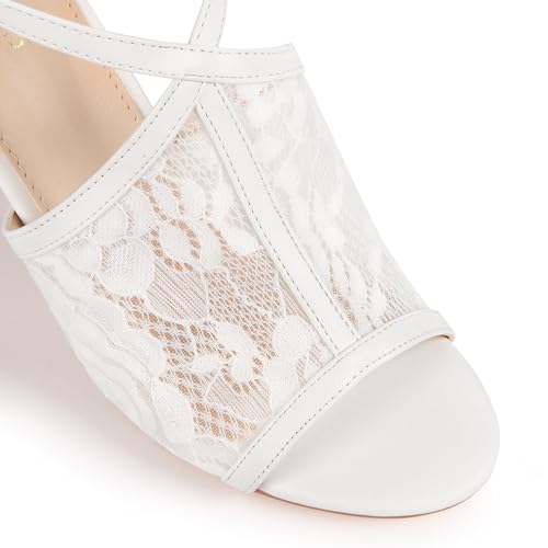 Perphy Peep Toe Stiletto Heel Ankle Strap Lace Heel Sandals for Women2