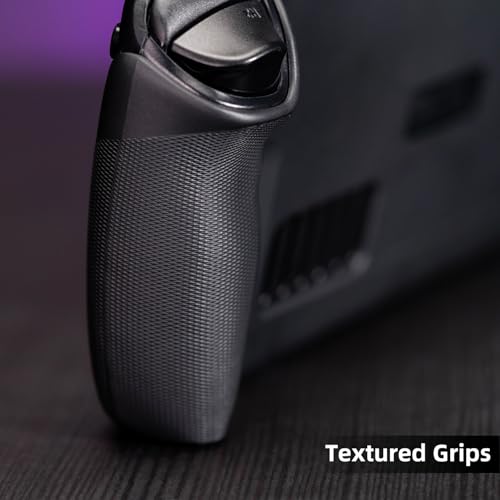 Skull & Co. GripCase SD for Steam Deck and Steam Deck OLED: A Soft Protective Case with Textured Grips Full Protection and Stand, Shock-Absorption Non-Slip and Anti-Scratch Cover Design - Black