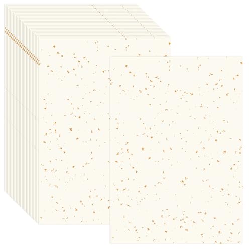 25 Blatt Elfenbein Kartonpapier A4, 250 G/m² Dickes Papier A4 zum Drucken, Cremefarbenes Papier mit Roségoldfarbener Prägung Druckerpapier Elfenbein für Urkunden, Einladungen, Speisekarten, Grußkarten