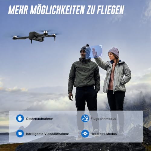Drohne mit Kamera für Erwachsene, LCD Bildschirm Fernsteuerung ohne Handy, 36 Min Flugzeit, 90° verstellbare Kamera, Optical Flow, 2 Akkus… – Ansicht 8