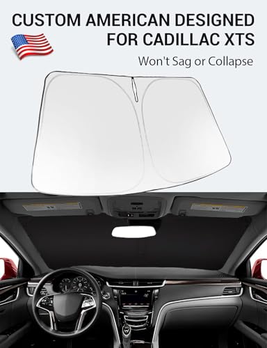 Image of Proadsy 2026 Upgrade Windshield Sun Shade Custom Fit 2013-2019 XTS Foldable Front Sunshade Protector Sun Visor Blocks UV Rays Keep Car Cooler
