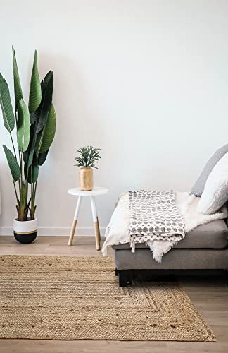 HAMID Rug Jute Alhambra Natural Colour, Jute Rug, Area Rug 100% Jute Fibre Hand Wovem, Braided Rug for Home, Living Room, Floor Carpet.(150x80cm) - Cosy Home Interiors HAMID Rug Jute Alhambra Natural Colour, Jute Rug, Area Rug 100% Jute Fibre Hand Wovem, Braided Rug for Home, Living Room, Floor Carpet.(150x80cm) - Image 2