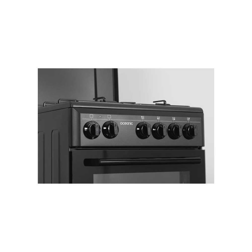 Cuisiniere gaz OCEANIC OCEACG50GB - 4 feux - L49,8 xP61 xH 86 cm - Noir