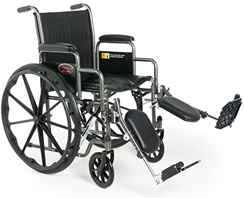 Graham-Field - 3H020100 Everest & Jennings Advantage Lx Wheelchair, Fixed Full Arms & Swingaway Footrests, 18" Seat, Silvervein Color #TOP1