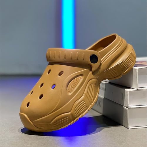 Men's Lightweight Slides Soft-Feel Sole Non-Slip Beach Sandals Shower Shoes Compact Fit Warm Tan4