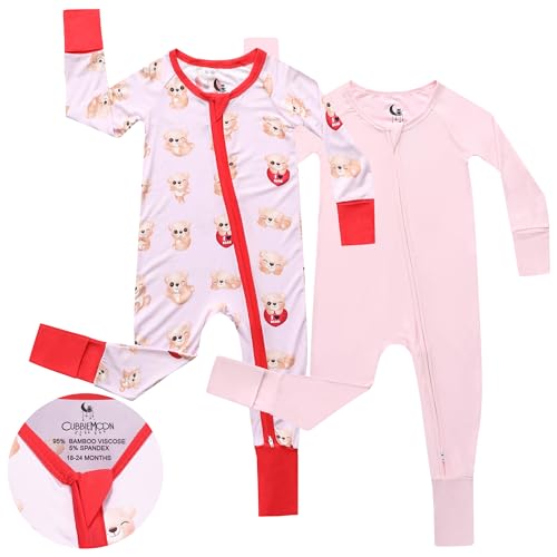Bamboo Viscose Baby Pajamas 2 Way Zip for Diaper Change 0 to 24 Month Soft Stretchy Bamboo Viscose Sleeper 2 Pack2