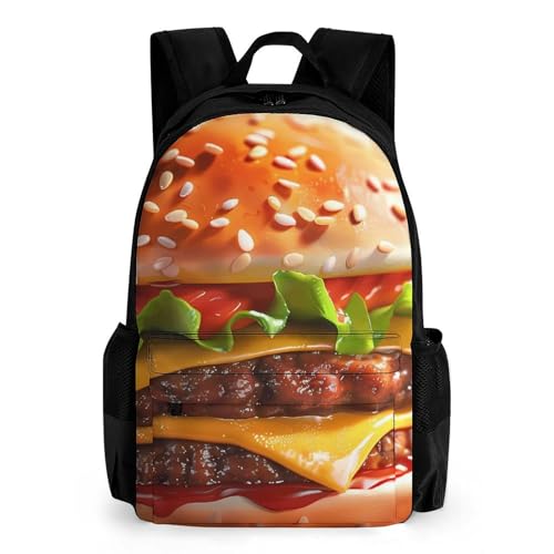 Cheeseburger Fast Food Pattern Laptop Backpack for Men Women Shoulder Bag Business Work Bag Travel Casual Daypacks - Main Image