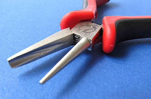 Miniblings Concave Convex Nose Pliers Round Pliers Jewelry Pliers Bending Pliers 12cm R/Black