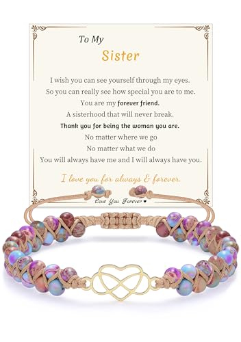 Image of Gifts for Daughter Granddaughter, To My Mom Grandma Wife Girlfriend Sister Jasper Heart Bracelets Birthday Graduation Anniversary Christmas Stocking Stuffers Valentines Mothers Day Jewelry