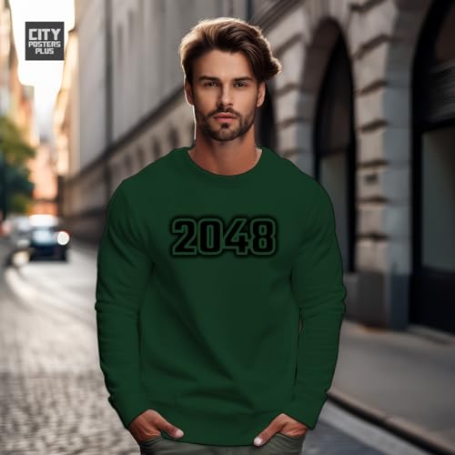 Sweatshirt 2048 vert olive en molleton premium aux finitions soignées