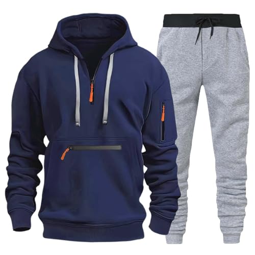 Sweat-shirt à capuche zippé et pantalon ensemble deux pièces décontracté WWricotta