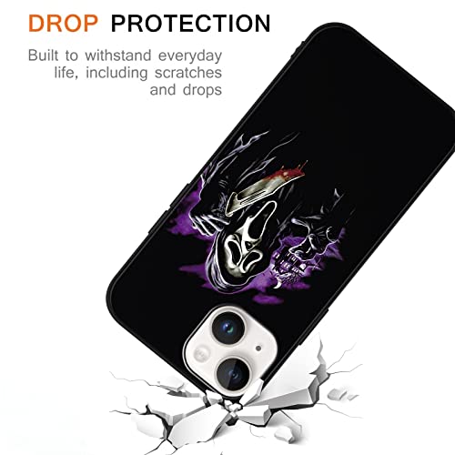 2 × Cool Phone Case For Iphone 14 Plus Case Silicone 6.7", Scream Horror Movie Printed, Cute Skull Pattern Design For Women Men Boys Girls, Soft Black Cases Funda Para Iphone14 Plus, Ghost Face #TOP4