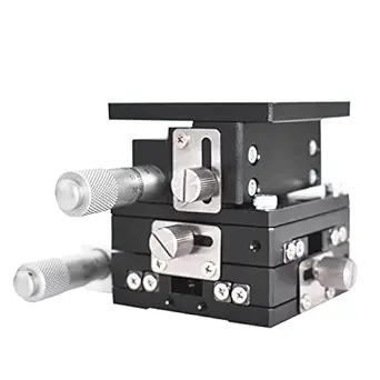 LiGuVCY 60 x 60mm XYZ 3 Axis Linear Stage, Trimming Bearing Tuning Platform Sliding Table Manual Linear Positioning Stage for Optical Laboratory Precision Measurement