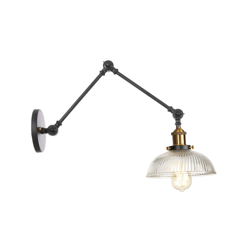 FYZDLAOR Hardwired Industrial Wall Sconce,Antique Vintage Wall Sconces,Lighting Industrial Vintage Style 1 Light Wall Sconces Adjustable Swing Arm Wall Sconce（E27）