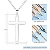 Cross Necklace for Men Women, 316L Stainless Steel Cross Pendant Necklace with Chain-50+5CM | Silver / Gold / Black Cross Chain Necklaces Easter Gifts for Birthday Christmas Thanksgiving Day, Silver #1