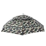 VANZACK Hands-free 95cm Head-mounted Double Layer Camouflage Umbrella Cap for Outdoor Work, Fishing,
