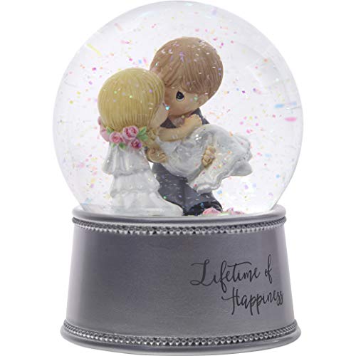 Precious Moments Lifetime Of Happiness Bride & Groom Musical Resin/Glass Snow Globe 182101 #TOP3