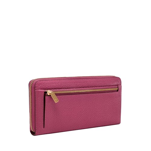 Image of Fossil Women's Logan Leather RFID-Blocking Zip Around Clutch Wallet with Wristlet Strap for Women