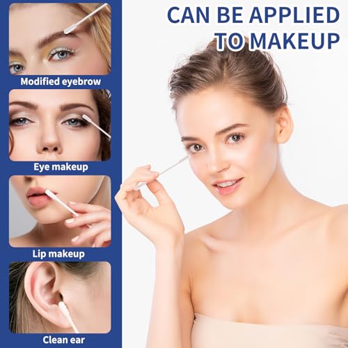 Image of Cotton Swabs, 800 Count Double Spiral Tipped with Paper Stick, Cotton Buds for Makeup, Personal Care, Crafts