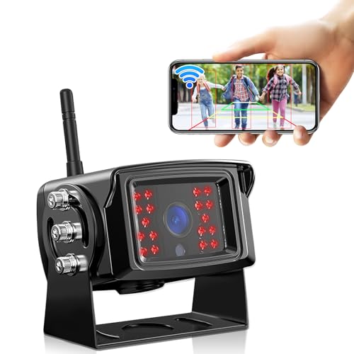GREENAUTO WiFi-Rückfahrkamera, HD 1080P IP69K wasserdicht, 5 Sekunden Verbindung zum Mobiltelefon, ausgestattet mit zwei Antennen, geeignet für iOS Android, Einparkhilfe Wohnmobil, Auto, LKW, Anhänger GREENAUTO WiFi-Rückfahrkamera, HD 1080P IP69K wasserdicht, 5 Sekunden Verbindung zum Mobiltelefon, ausgestattet mit zwei Antennen, geeignet für iOS Android, Einparkhilfe Wohnmobil, Auto, LKW, Anhänger