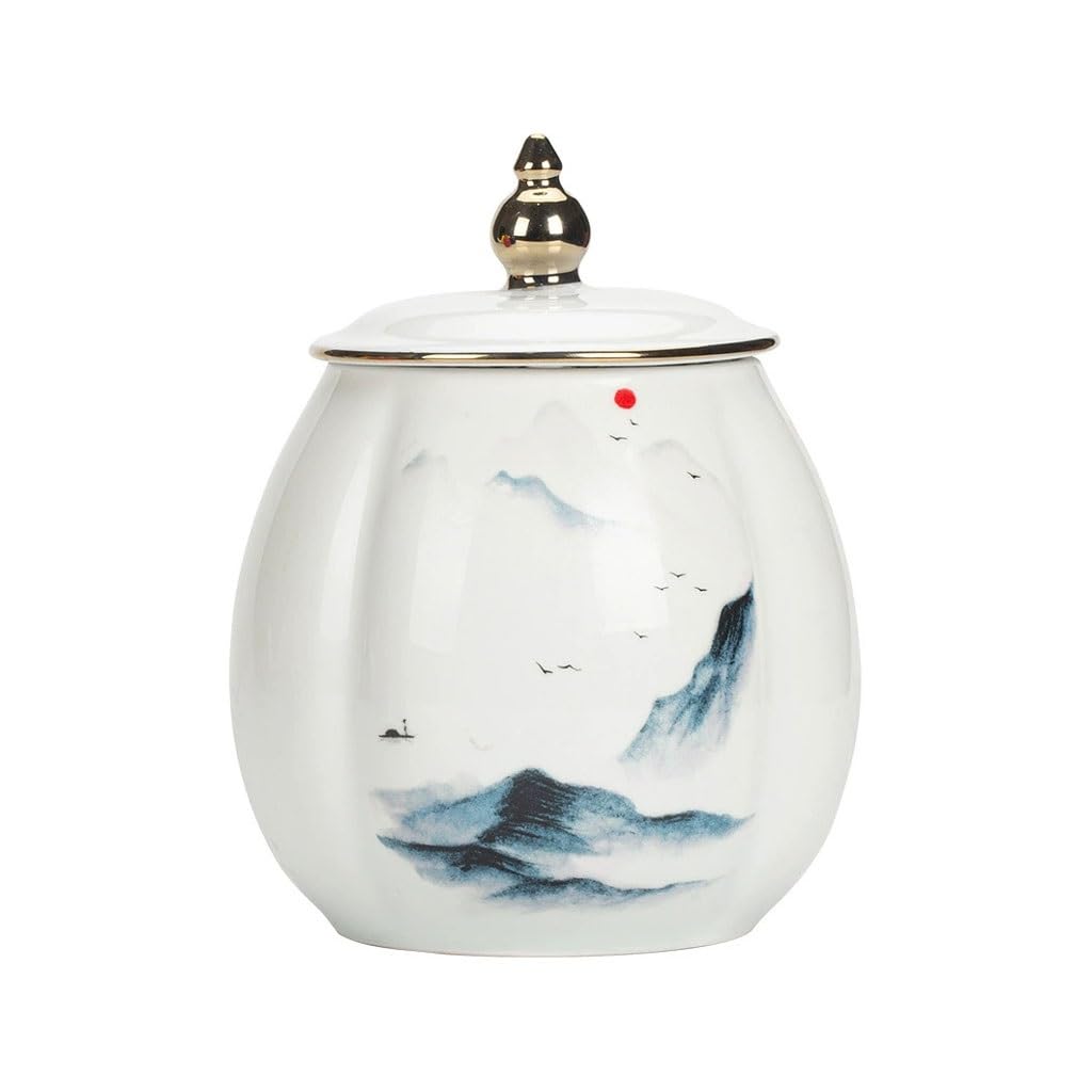 ENGENDER Tea Storage Jar Creative Large Sealed Storage Jar Home Kitchen Gold-plated Tea