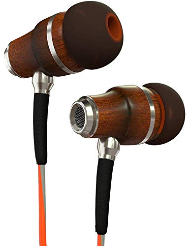 Symphonized NRG 3.0 Wood Earbuds Wired, in Ear Headphones with Microphone for Computer