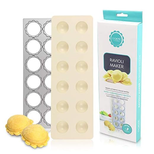 O’Creme Ravioli Maker for 12 Circles Each 2 Inch, with Non-Stick-Coated Metal Cutting Tray