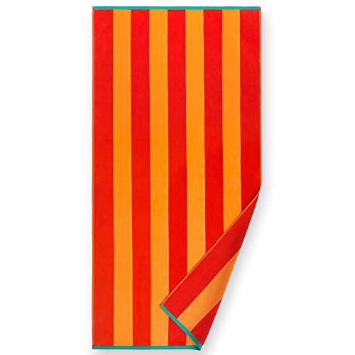 Softerry - Extra Soft Beach Towel 30 X 60 Inch Cabana Stripe Hotel Pool And Resort Style Absorbent Terry 100% Cotton (Royal-Tur-Red-Pink, 4 Pack) #TOP3