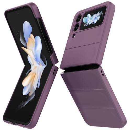 BonYonka Hülle Kompatibel mit Samsung Galaxy Z Flip 4 Hard PC Stoßfest Schutzhülle Kratzfest Rugged Cover Rundumschutz Schutzhülle mit Kameraschutz Lila
