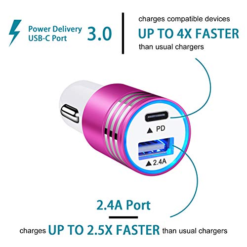 41orG luUWL USB C Fast Car Charger Compatible for iPhone 13 12 Pro Max/Mini,iPhone SE 2020/11/XS/XR/X/8,Samsung Galaxy S21/S21+ Ultra/S20+/S20 Ultra/Note 20,30W Power Delivery 3.0,Cigarette Lighter PD Car Adapter - Image 3