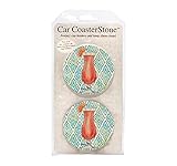 CoasterStone CR2045 Toast Cocktails I Car Coaster 2 Pack, Standard Size, Stone
