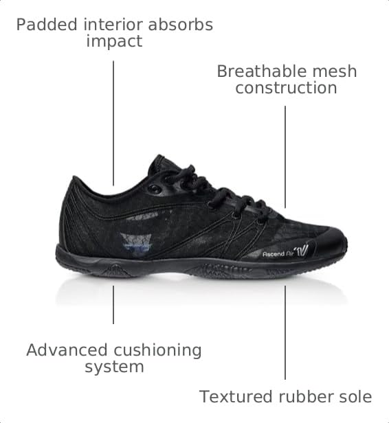 Image of Varsity Spirit Ascend Air White Cheer Shoes and Black Cheer Shoes for Women - Competition Cheerleading Gear