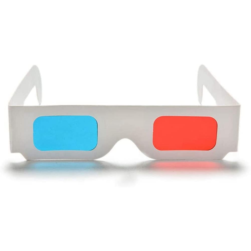 Gafas 3D,100 Pares Lentes Estéreo Papel Rojo Y Azul para Películas Set Anaglifo de Papel Gafas 3D