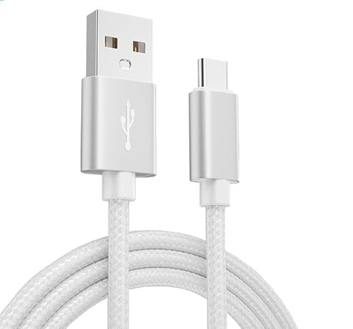 USB-A to USB-C ケーブル【長さ1m、シルバー】急速充電 ナイロン編み 高速データ転送 充電ケーブル iPhone16 iPhone15 Pro Max Plus Xperia Galaxy AQUOS Pixel Arrows Huawei