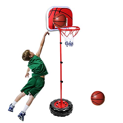 Taeku Canasta Baloncesto y Soporte, Portátil Ajustable Aro de Baloncesto Interior y Exterior Canastas Baloncesto con 2 Pelotas para Niños de 3 a 8 Años (170cm)