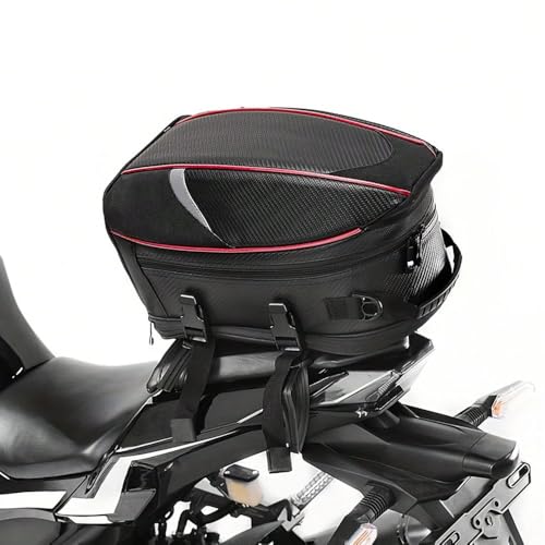 Alforja trasera para motocicleta Triumph Daytona 660 (Sport) 2024, bolsa amplia impermeable y resistente al desgaste, con capacidad expandible para casco y equipaje, color rojo negro miniatura 2