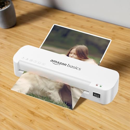 Image of Amazon Basics A4 Laminating Machine | Rapid Lamination | Adjustable Temperature Settings | 1-Year Brand Warranty