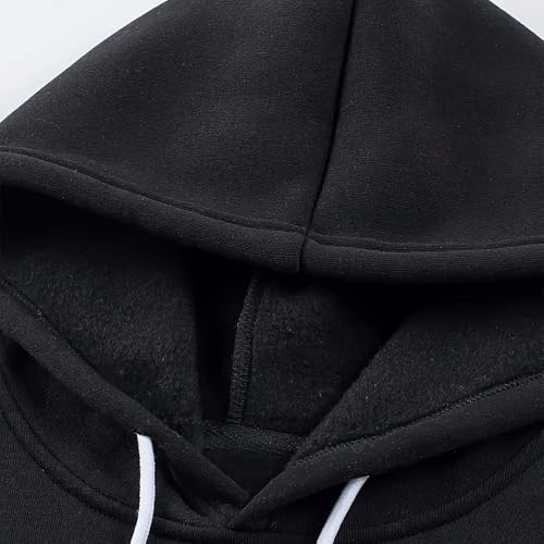 Mens Color Block Hoodies Oversized Long Sleeve Drawstring Pollover Tops Casual Loose Fall Sweatshirts 20254