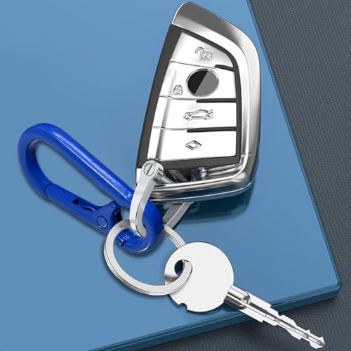 Image of Zinc Alloy Key Chain 3 Packs Keychain Keyring Organizer Key Ring Holder Clip for Men and Women (Dark Blue), Small