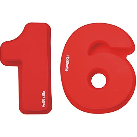 Large Silicone Number 16 Cake Tin Mould 16th Birthday Gift 1 6 Red Cover