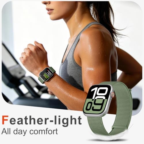 Easuny 6 Pack Sport Nylon Loop Compatible with Apple Watch Bands 40mm 42mm 38mm 41mm 44mm 46mm for Women Men, Adjustable Soft Breathable Wrist Straps for iWatch SE 3/2/1 Series 11 10 9 8 7 6 5 4 Ultra - 1