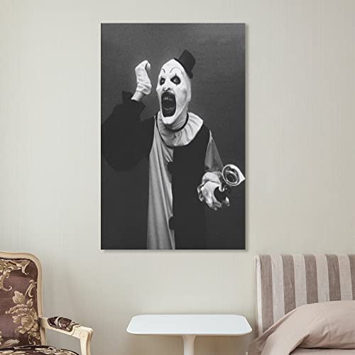 Horror Movie Posters Terrifier Poster (4) 90S Posters Halloween Decor Canvas Wall Art Prints For Wall Decor Room Decor Bedroom Decor Gifts 24X36Inch(60X90Cm) Frame-Style #TOP6