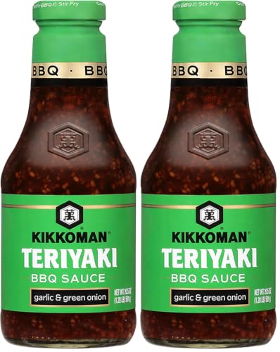 Kikkoman Teriyaki Sauce, Garlic &amp; Green Onion, 20.5 oz (Pack of 2)
